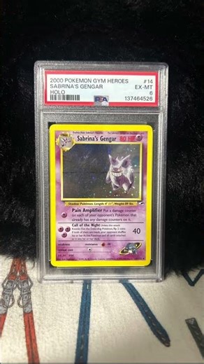 Pokémon TCG Sabrina’s Gengar Gym Heroes Holo Rare 14/132 PSA 6 2000 English (swirl bottom left) #fyp
