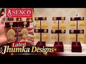 Senco gold & diamonds Stunning New gold Jhumka earrings huge collections 1st time ever | gold jhumka