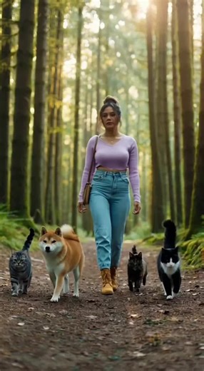 Valorie Veil walks calmly. Yumi, Athena, Jasmine, and Karter surround her. Valorie Veil senses danger. The forest feels wrong. Yumi the steps forward. Athena glows faintly. Jasmine watches the shadows. Karter scouts ahead. The unseen presence hesitates, then fades. Valorie Veil exhales. Text: “Protected by magic.” 🌿✨#viralvideos #myflurryfantasy #enchanted #mythical #fantasy