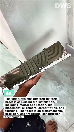 Manual Skirting Tile Installation | Traditional Floor Edge Finishing