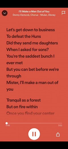 Favorite Mulan Song: I'll Make a Man Out of You by Disney