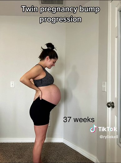 For all those expecting mama's bc i was obsessed with looking at twin bump progressions #twinbumpdate #twinpregnancy #twinpregnancyjourney