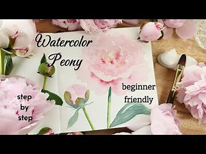 How to paint a watercolor peony! 😊 Loose watercolor flower for beginners! Step by step tutorial!