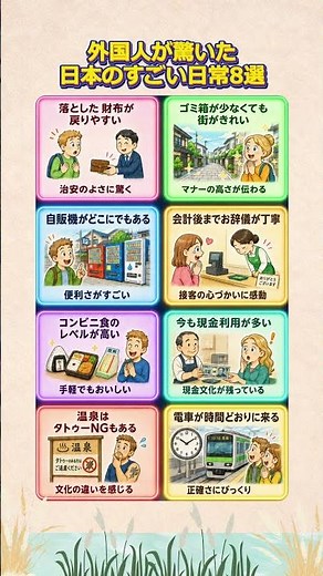 外国人が驚いた日本のすごい日常8選 #日本の文化 #日本の日常 #外国人が驚く日本 #日本のすごいところ #日本の良さ