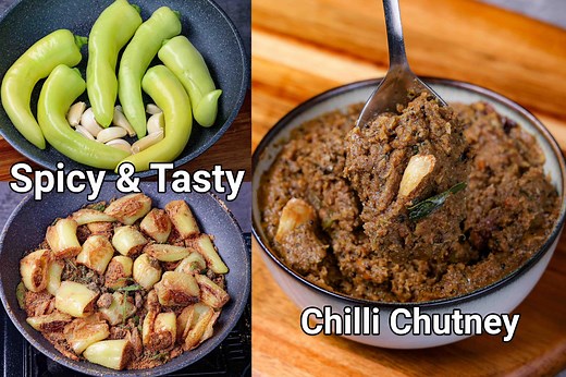 Green Chilli Chutney Recipe | Chilli Garlic Chatni | Green Pepper Chutney