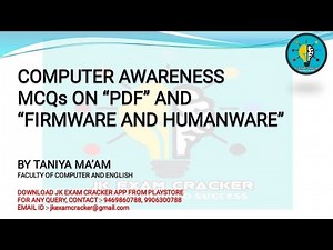 FIRMWARE AND HUMANWARE & PDF MCQ'S II COMPUTER AWARENESS
