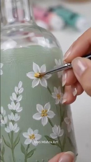 DIY Hand-Painted Glass Bottle Vase | Easy Home Decor Idea 🌼✨ #