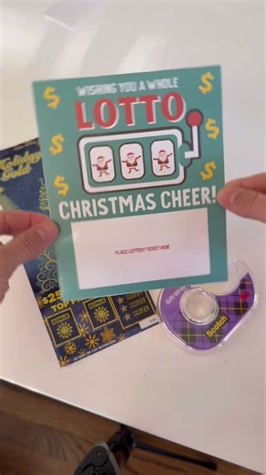 Last minute DIY gift idea for teachers neighbors friends family Lotto ticket printable card