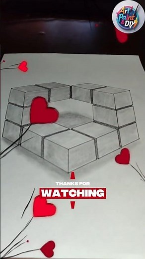 Easy 3D Optical Illusion on Graph Paper! 🎨✨