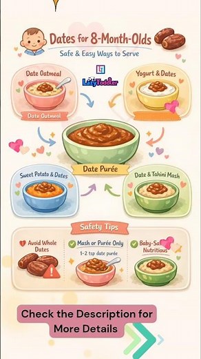 8 Month Baby Food: How to Safely Introduce Dates to Babies | Healthy Baby Food Recipe 🥣🌴