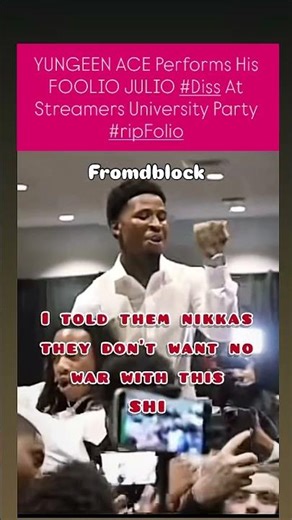 YUNGEEN ACE Performs His FOOLIO JULIO #Diss At Streamers University Party #rap #shorts #viral