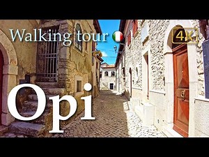 Opi (Abruzzo), Italy【Walking Tour】History in Subtitles - 4K