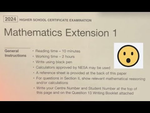 2024 HSC Extension 1 Mathematics Solutions in Exam Conditions **COSY**LOCKED-IN**NO-TILT*