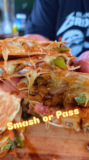 Smash or Pass on these Cheesy Veggie Quesadillas made on the @blackstoneproducts Griddle? Let us know in the poll below👇 | The Rose's Backyard Bbq