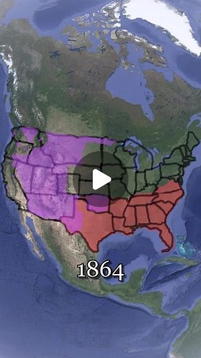 Distant_Elephant on Instagram: "The ultimate timelapse of the territorial evolution of the United States - This comprehensive map covers the growth of the USA through the expansion of its states and territories as they move westward, including the loss of native land and the Civil War. - Google Earth, Emperor Tigerstar on YouTube, Indigenous Peoples Resources and Wikipedia. —— #usa #map #history #indigenous"