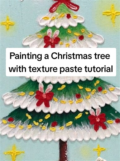 Texture Paste Christmas Tree Painting Tutorial