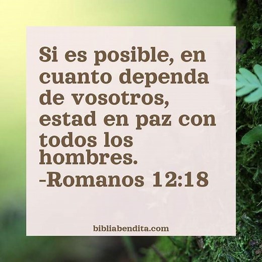 Explicación Romanos 12:18. 'Si es posible, en cuanto dependa de vosotros, estad en paz con todos los hombres.' - BibliaBendita