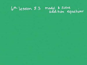 6th Grade Go Math Lesson 8.3 Model & Solve addition equations