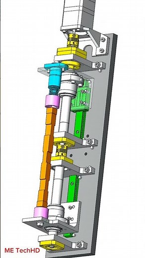 Long workpiece positive and negative screw rod clamping mechanism #design #machine #solidwork #cad
