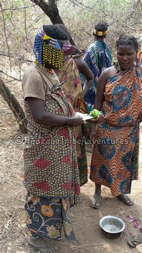 Hadzabe Tribe Women Cooking Bush Food in Nature