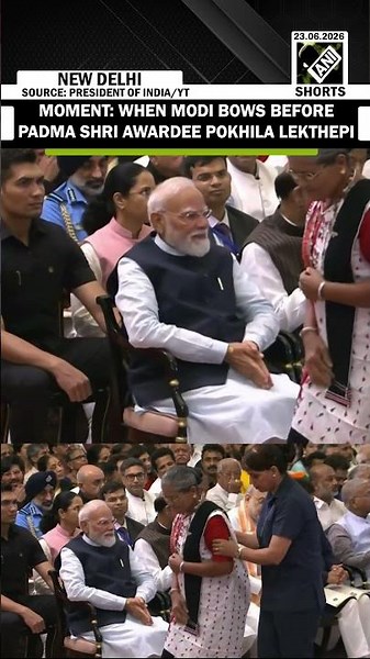 PM Modi bows to folk icon Pokhila Lekthepi after Padma Shri honour