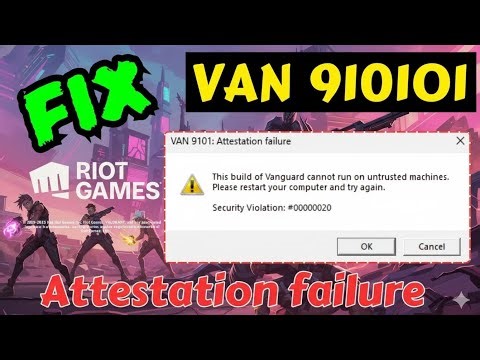 Valorant VAN 9101 Attestation failure Fix #valorant #van9101