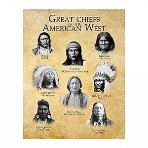 Great Chiefs of the American West - Spiritual Wall Art, This Indian Chief Portrait Inspired Wall Art Print Is A Native American Indian Tribe Wall Decor For Home Decor, School Decor, Unframed - 11x14