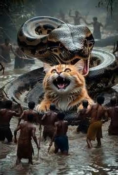 Emotional story: python attack on fat orange cat #cat #catlovers #catlovers #catrescue #cat