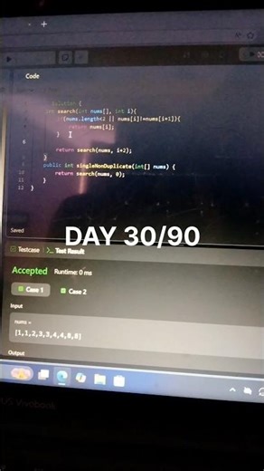 Day 30/90 DSA Challenge: Cracking Array Logic! 🔍 #dsa #coding