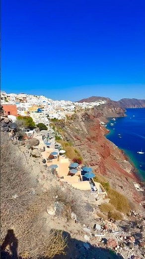 Santorini, Greece 🇬🇷 Oia Caldera cliff view 🏞️ #santorini #greece #everyone