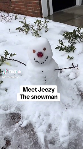 Meet our snowman his name “Jeezy”🤪 #snowday #2025