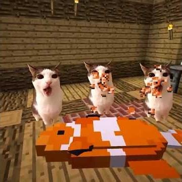 Meme Animals Cats and Dogs part 30 in Minecraft ( shorts version )