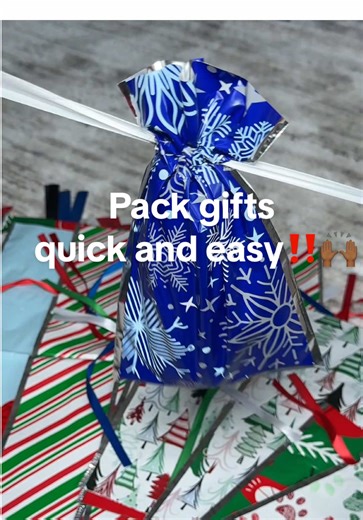 Don’t spend hours wrapping gifts this year 😌 Pack all your Christmas gifts quick and easy with these durable reusable gift bags! This set comes with so many sizes and includes the name tags! #Christmasgifts #giftbags #giftwrapping #reusablegiftbags #tiktokshopblackfriday