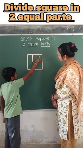 Divide square in 2 equal parts/Brain Test/innovative ideas #education #school #short #youtubeshorts