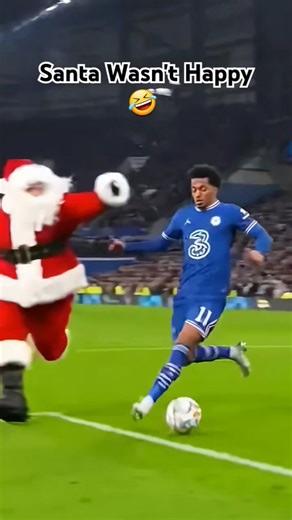 When Santa Crashes a Live Match 🎅🤣 #soccer #funnyfootball #santaclaus #footballcomedy #footballfails