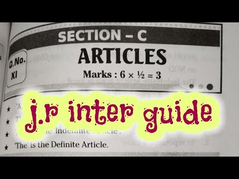 Inter 1st year English grammar articles material guide notes (Inter 1st year articles)