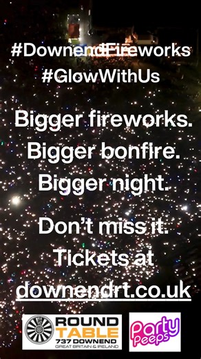 This Friday it all goes BOOM! 💥 Don’t miss Bristol’s biggest charity fireworks night — tickets are nearly gone! 🎟️ 👉 downendrt.co.uk Party Peeps - Children's Party Entertainment #DownendFireworks #PartyTime #FireworksNight #BonfireNight #GlowToys #BristolEvents #LetsGoBoom | Downend Round Table Fireworks