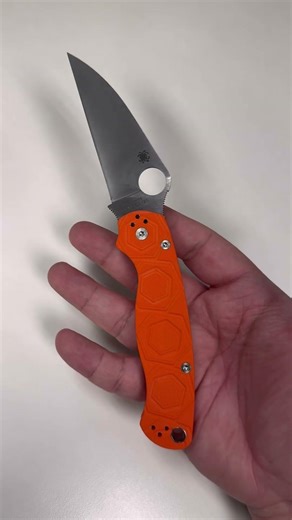 Spyderco Para Military 2 Wharncliffe REX 121 CUTLERY SHOPPE EXCLUSIVE Hex Pattern Orange G10