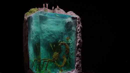 Monster Crab Threat of Swimmer Diorama / Thalassophobia / Resin diorama