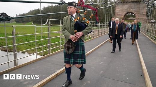 Union Chain Bridge linking Scotland and England reopens