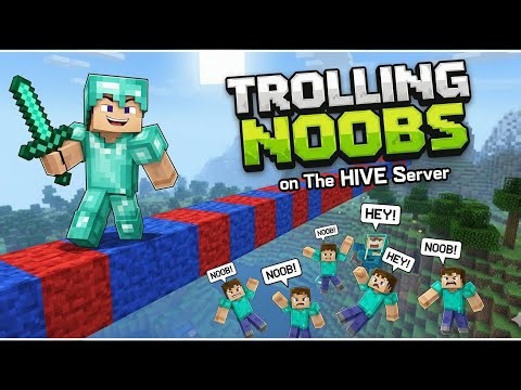 Easiest way to Troll noobs in Minecraft 😂 (In Bridge) Hive Server ||