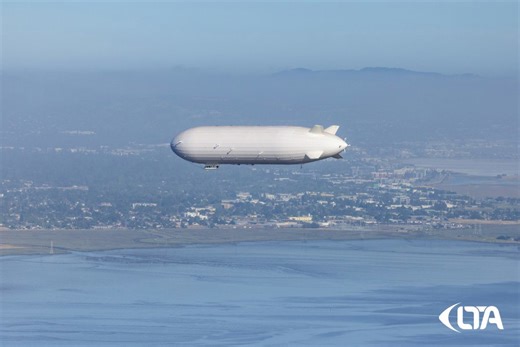 Large white blimp spotted flying over San Francisco