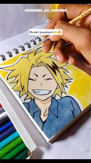 Drawing Denki Kaminari 🌟🔥|| #shorts#anime#animedrawing #drawing #art