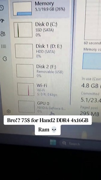 Hand 2 DDR4 20.0GB ram be like 💀! igotit💀! #windows11 #upgrade #zzz #caesarking #💀