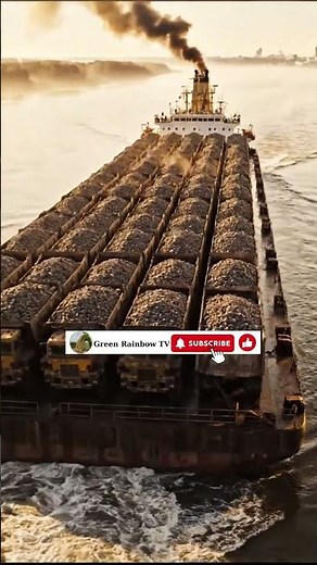Overloaded barge type.#cargoconnect #ship