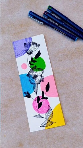 🤩🤗 Aesthetic Bookmark Making | Easy Floral Doodle Art for Beginners | Satisfying Pen Art Tutorial
