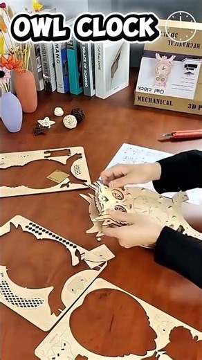 Конструктор Часы Сова Robotime Owl Clock Mechanical Годинник Сова 3D пазл #конструктор #diy