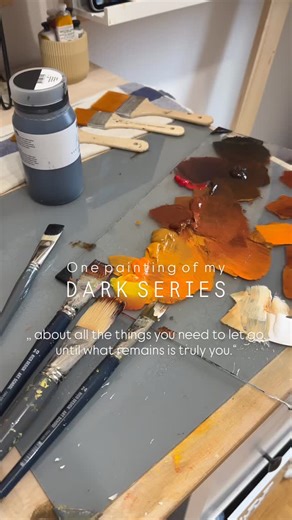 A work in progress 🖤 The painting AND stripping away the unnecessary. gallery art • women portrait painting • fine art • female artist | Marnie Ellmaurer