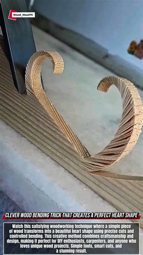 Clever Wood Bending Trick That Creates a Perfect Heart Shape #woodworking #satisfying #wood
