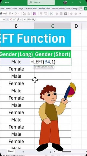 Excel LEFT function, Excel LEFT formula - Extract Text Like a Pro #excel #excelformula #shorts